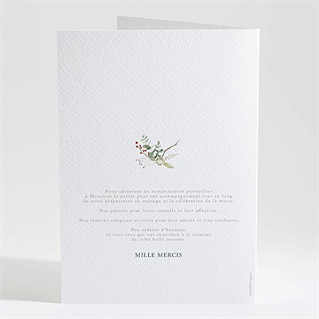 Livret de messe mariage thème noël - Dos du livret