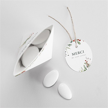 Boîte de dragées mariage thème noël étui - Intérieur de la boîte