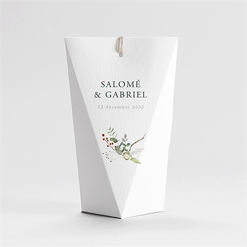 Boîte de dragées mariage thème noël étui - Dos de la boîte