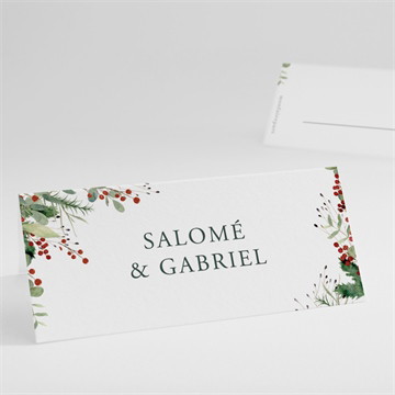 Marque-place mariage thème noël plié