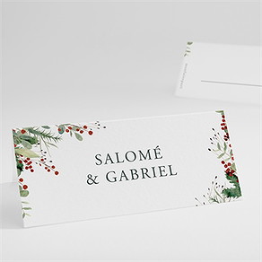 Marque-place mariage thème noël