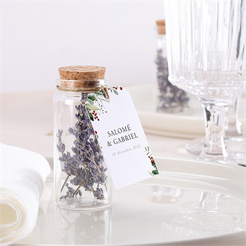 Mignonette mariage thème noël étiquette - Mise en situation