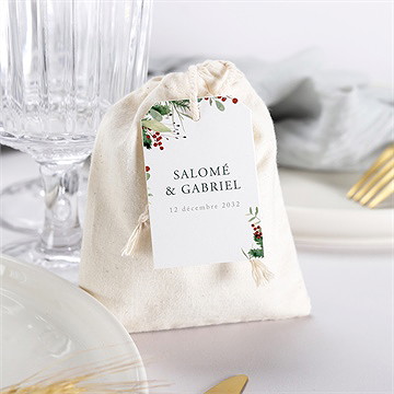 Pochon mariage  thème noël - Mise en situation