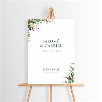 Panneau bienvenue thème noël plié