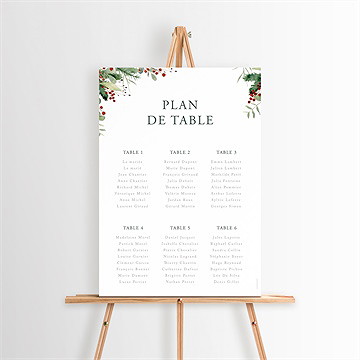 Plan de table mariage thème noël