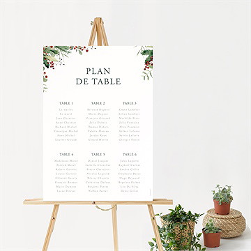 Plan de table mariage thème noël - Mise en situation