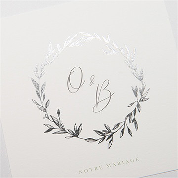 Faire-part mariage tendre elegance dorure - Détail du faire-part