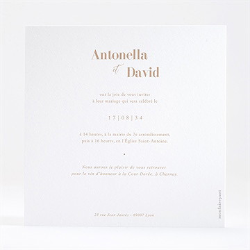 Faire-part mariage engagés constellation - Dos du faire-part