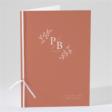 Livret de messe mariage douce terracotta étui