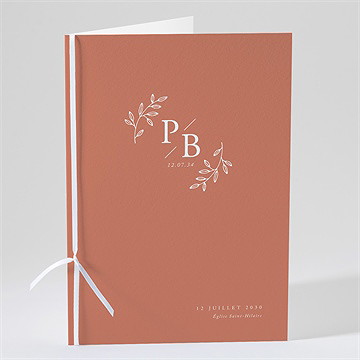 Livret de messe mariage douce terracotta