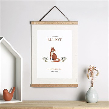 Affiche naissance le conte du renard - Mise en situation