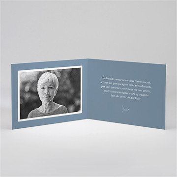 Remerciement décès le minimaliste plié - Intérieur du remerciement