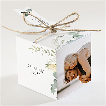 Boîte de dragées mariage pastel - Dos de la boîte