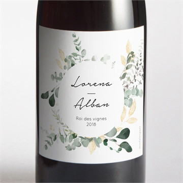 Etiquette de bouteille mariage pastel