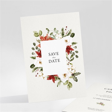 Save the Date mariage fleurs d'hiver