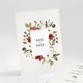 Save the Date mariage fleurs d'hiver