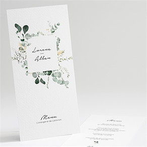 Menu mariage pastel