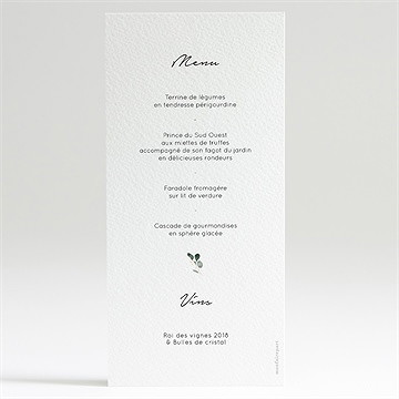 Menu mariage pastel - Dos du menu