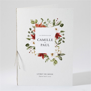 Livret de messe mariage fleurs d'hiver