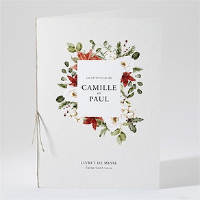 Livret de messe mariage fleurs d'hiver