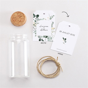 Mignonette mariage pastel étiquette - Vue d'ensemble