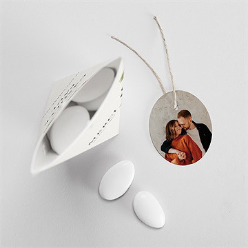 Boîte de dragées mariage en rouge et blanc étui - Intérieur de la boîte