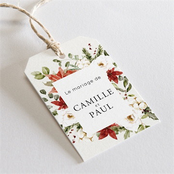 Etiquette mariage fleurs d'hiver