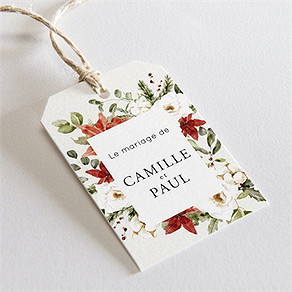 Etiquette mariage fleurs d'hiver