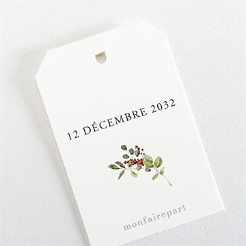 Etiquette mariage fleurs d'hiver - Dos de l'étiquette