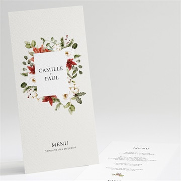 Menu mariage fleurs d'hiver