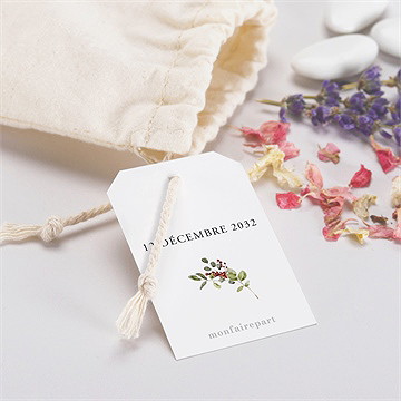 Pochon mariage  fleurs d'hiver - Mise en situation