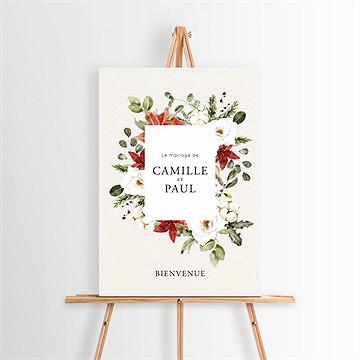 Panneau bienvenue fleurs d'hiver