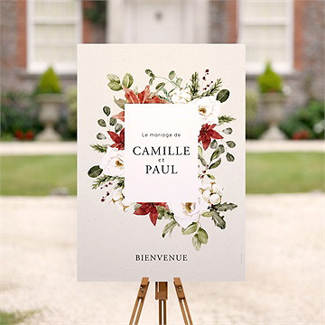 Panneau bienvenue fleurs d'hiver - Mise en situation