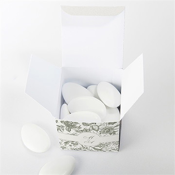 Boîte de dragées mariage romance - Dessus de la boîte