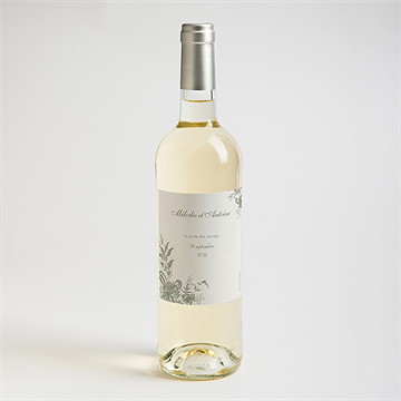 Etiquette de bouteille mariage romance - Mise en situation