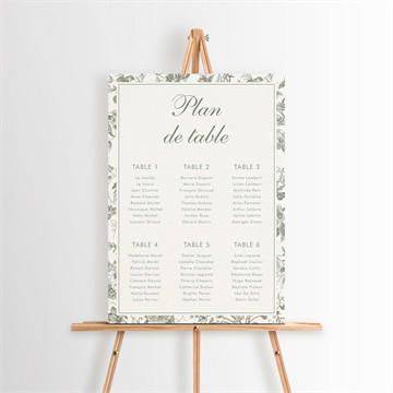 Plan de table mariage romance