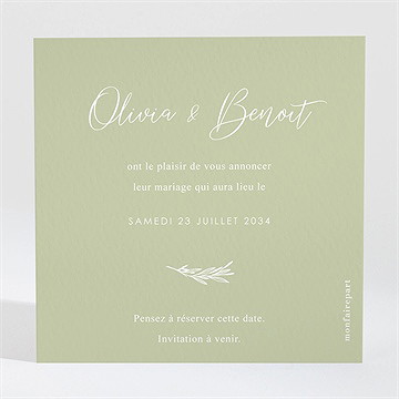 Save the Date mariage tendre elegance - Dos de la carte