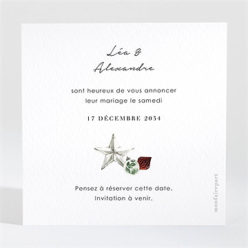 Save the Date mariage en hiver - Dos de la carte