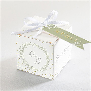 Boîte de dragées mariage tendre elegance dorure