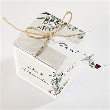Boîte de dragées mariage en hiver - Dessus de la boîte