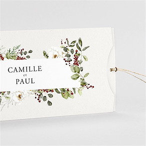 Faire-part mariage en rouge et blanc pochette duo