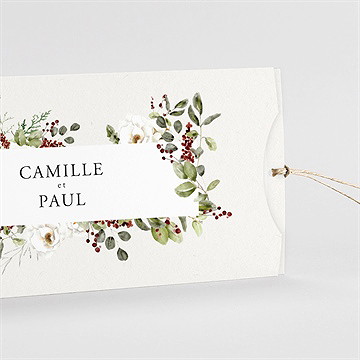 Faire-part mariage en rouge et blanc pochette duo