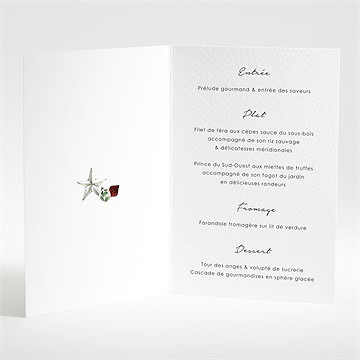 Menu mariage en hiver - Intérieur du menu