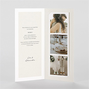 Remerciement mariage en hiver - Intérieur du faire-part