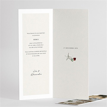 Remerciement mariage en hiver - Détail de l'intérieur