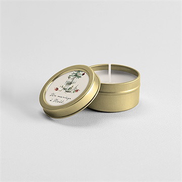 Bougie mariage en hiver or - Mise en situation
