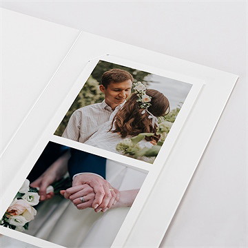 Remerciement mariage lyrisme photomaton - Détail du faire-part