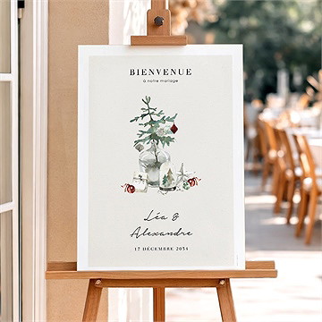 Panneau bienvenue en hiver