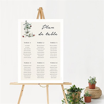 Plan de table mariage en hiver - Mise en situation