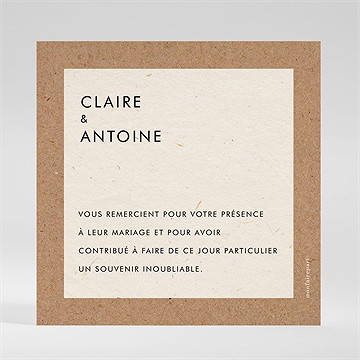 Remerciement mariage se rejoindre - Dos du remerciement